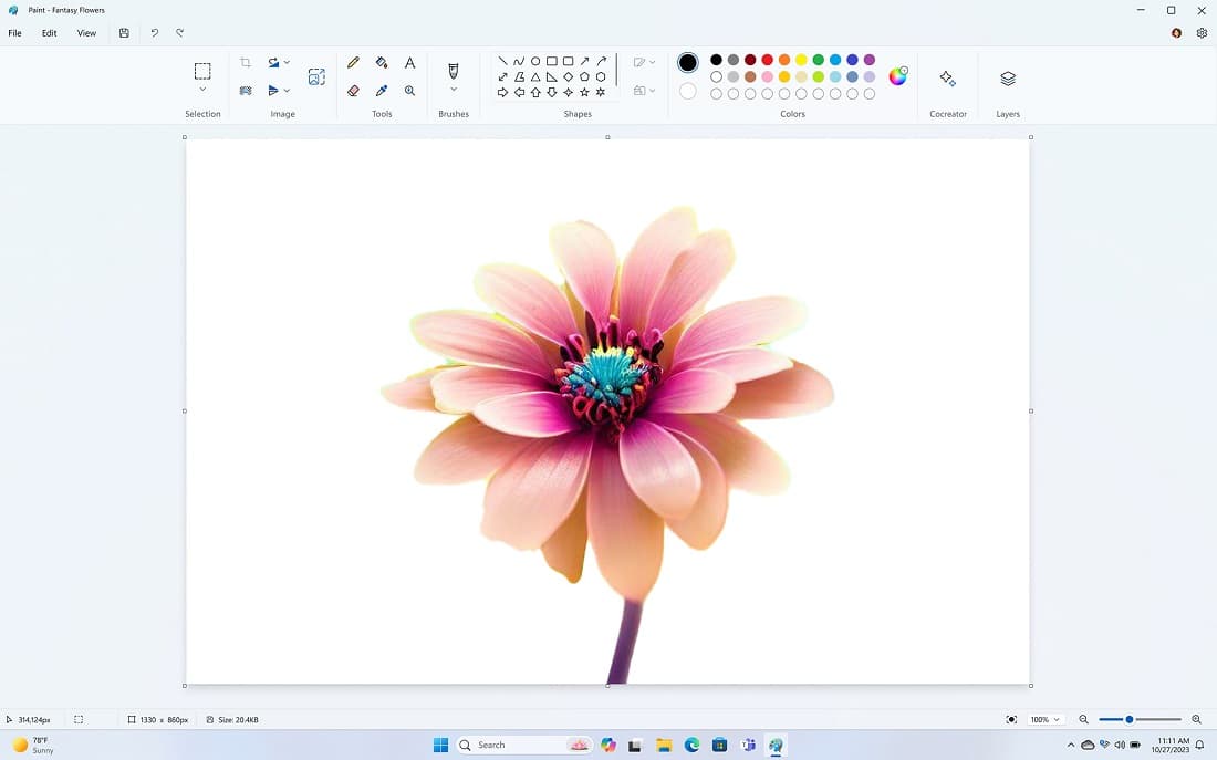 AI-enhanced tools in Paint
