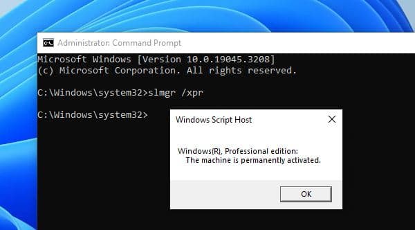 Command to check windows 11 activation status