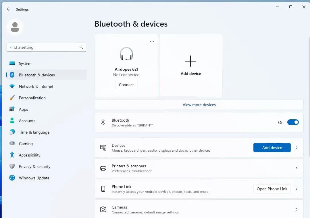 Enable Bluetooth on windows 11