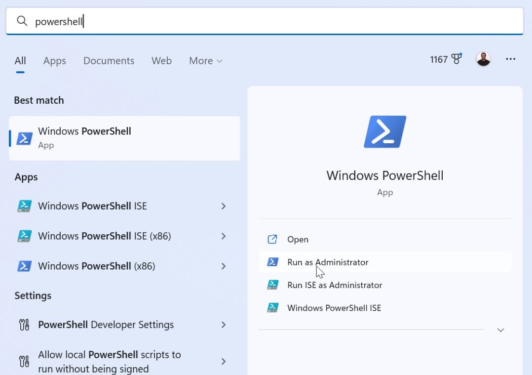 Open Windows PowerShell