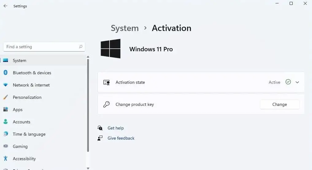 Windows 11 activation status
