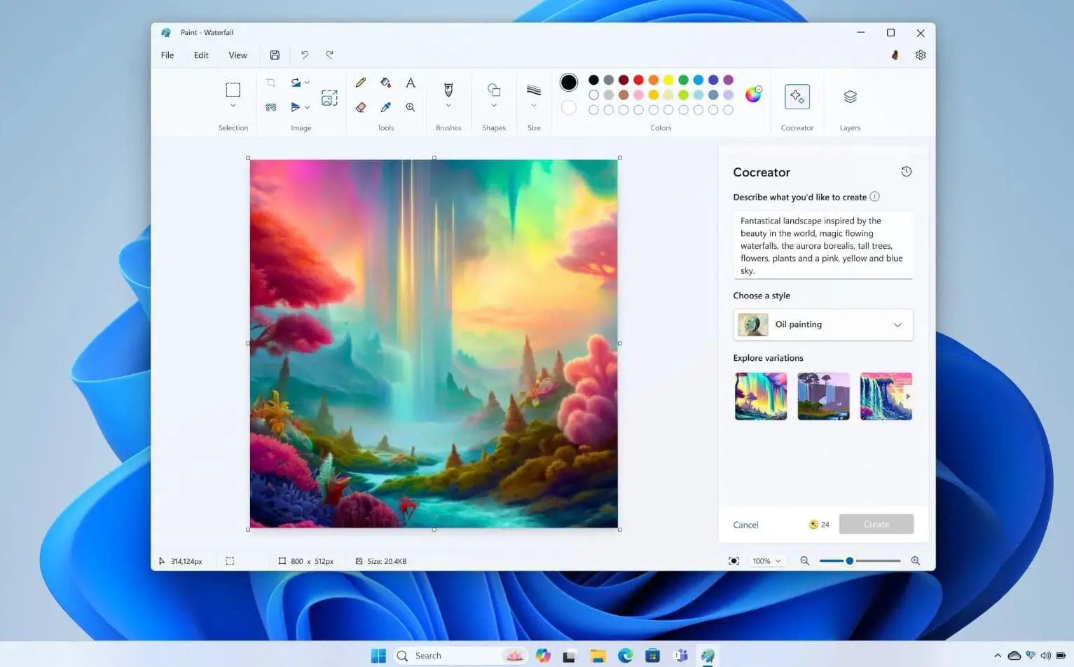 Microsoft Paint app on Windows 11