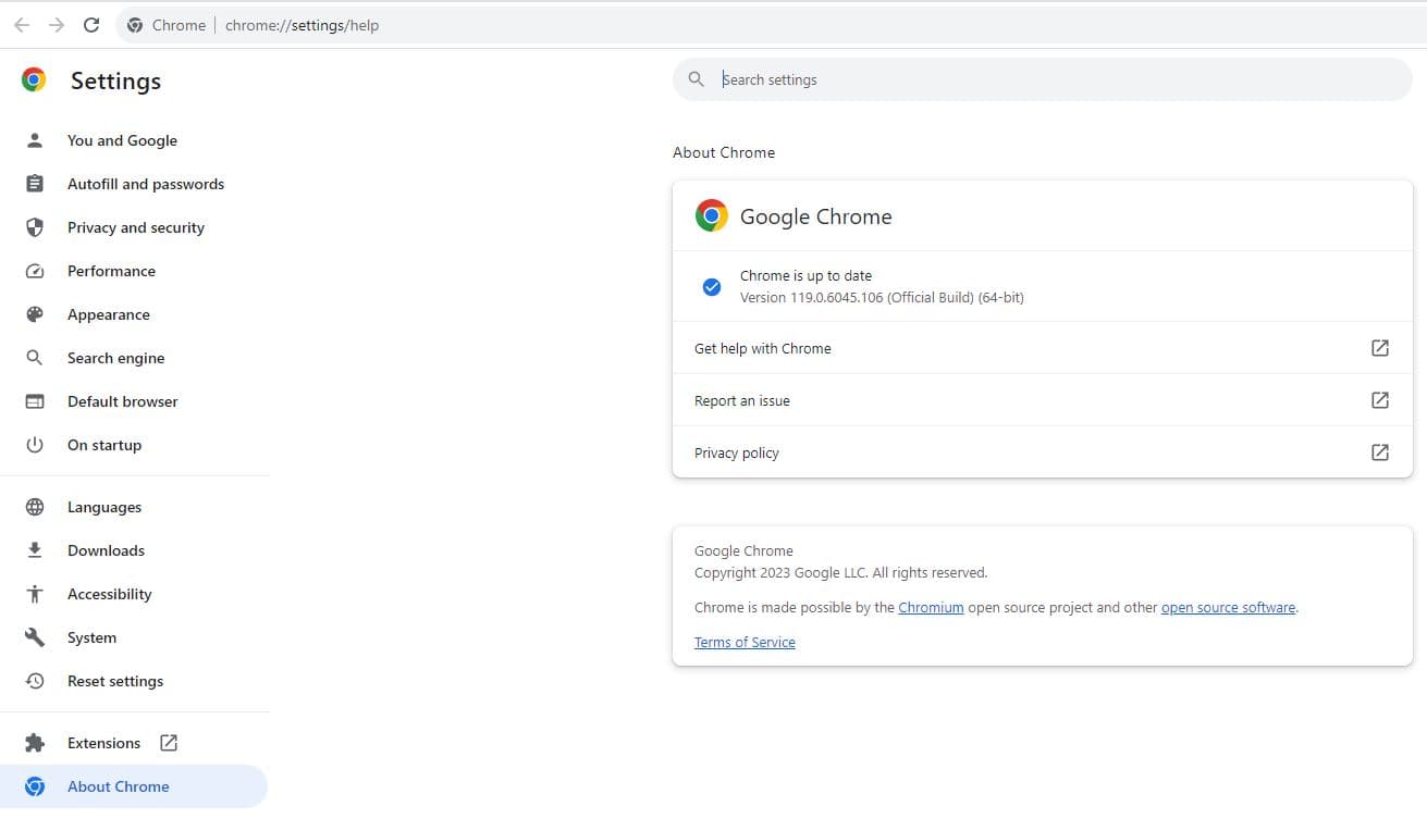 обновить Google Chrome 