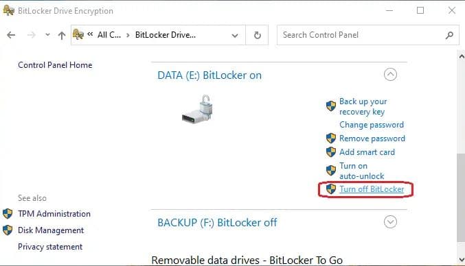 расшифровать bitlocker диска